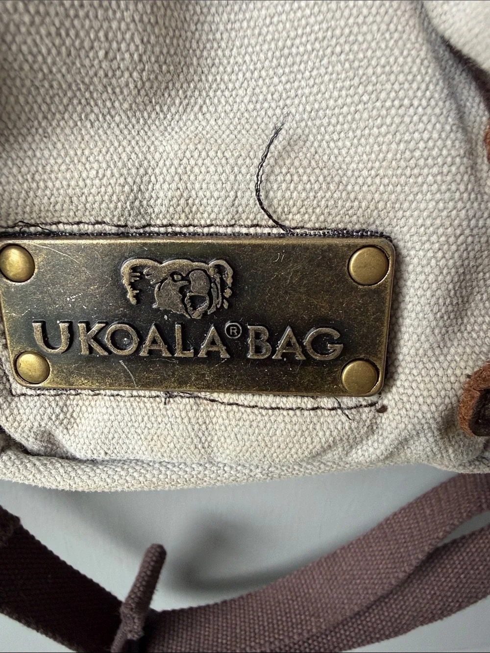 Casual Patchwork Crossbody Sling Bag - Brown & Cream